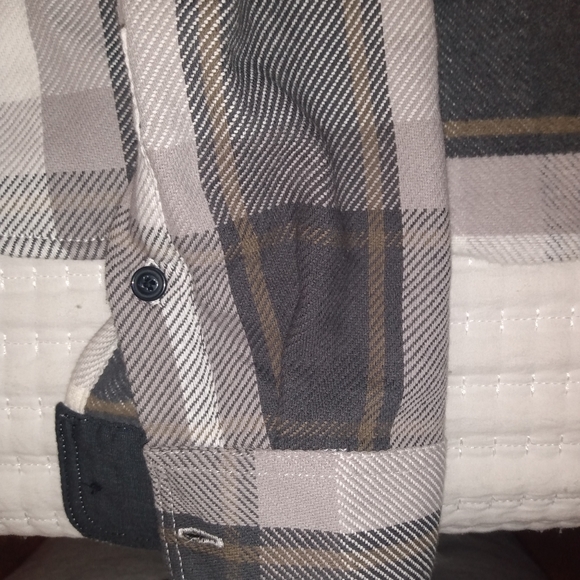 Men's grey flannel button up. Long sleeve size medium like new. - Picture 2 of 5